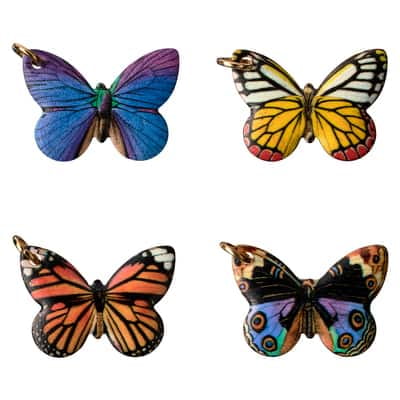 12 Packs: 4 ct. (48 total) Charmalong Photo-Real Butterfly Charms by Bead Landing