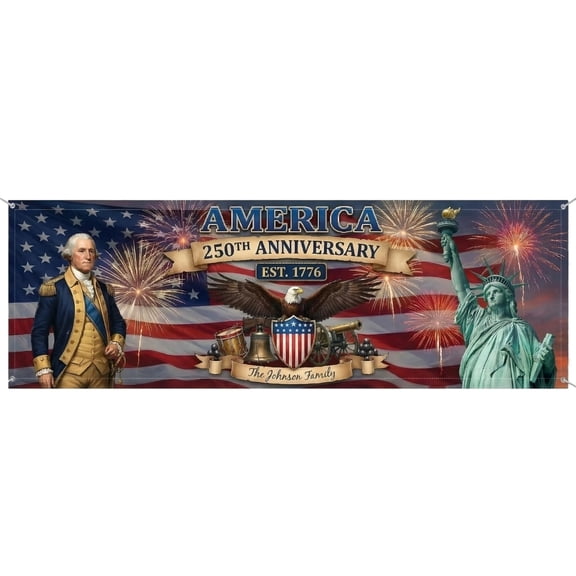 Americana-Inspired Celebration Banners 4th of July Decorations Porch Railings, Fence Lines & Garage Doors, perfect for Memorial Day events and Summer BBQ Parties with classic Americana Style