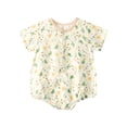 thumbnail image 1 of EDFBUYKRS Bébé Garçon Fille Floral à Manches Courtes Barboteuse Justaucorps Combinaison Tenues, 1 of 4