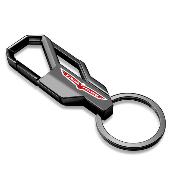 Jeep Trailhawk Gunmetal Black Carabiner-style Snap Hook Metal Key Chain