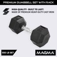 thumbnail image 4 of MAGMA Rubber Hex Premium Dumbbell Sets with Storage Racks, 4 of 9