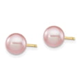 thumbnail image 2 of Auriga 14k Yellow Gold 6-7mm Purple Pearl Stud Earrings for Women, 2 of 5