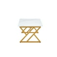 thumbnail image 4 of 47" Modern Coffee table with White Marble-patterned Rock table top and Gold Metal legs for living rooms, White, 4 of 15