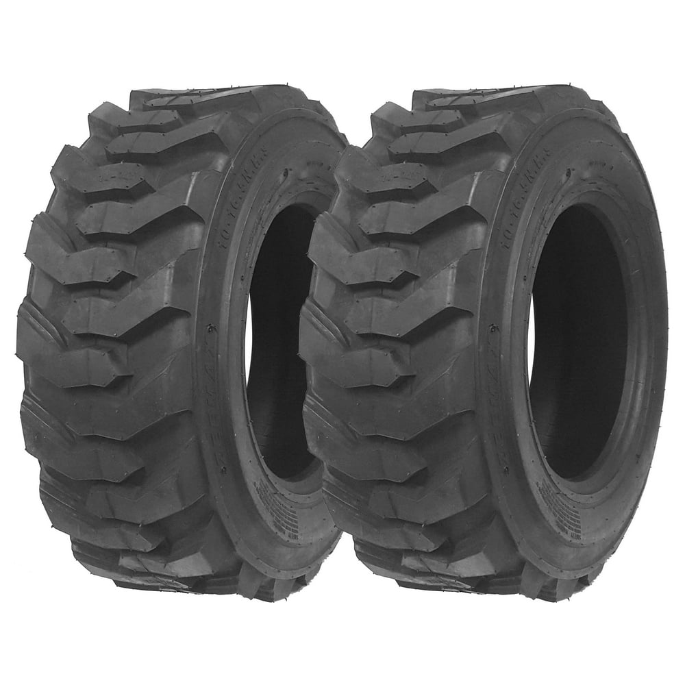 Set of 2 New ZEEMAX Heavy Duty 1016.5 Skid Steer Tires for Bobcat w/ Rim Guard