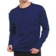 thumbnail image 2 of Merino Wool Expedition Weight Mens Crew Shirt - Heavy Weight Base Layer Top - Extreme Cold Weather Gear - Navy Blue - XX-Large, 2 of 5