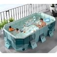 thumbnail image 4 of YYW 113in Foldable Swimming Pool for 1-8 People,Non-Inflatable Above Ground Pool on Clearance(Green), 4 of 10
