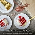 thumbnail image 7 of 200 Pcs White Plastic Dessert Plates for Weddings and Gold Plastic Forks, 7.5" Wedding Cake Plates and Forks, Elegant Salad/ Appetizer Plates Disposable for Party, Thanksgiving, Reception, 7 of 7
