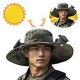 thumbnail image 1 of Sombrero Enfriamiento para El Hombres Con 2 Ventiladores Solares Montar Al Aire Libre Senderismo Pesca, 1 of 9