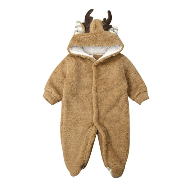 Newborn Toddler Baby Girl Boy Deer Hooded Romper Jumpsuit Winter One Piece Outfits Christmas Clothes 0 18m Walmart Com Walmart Com