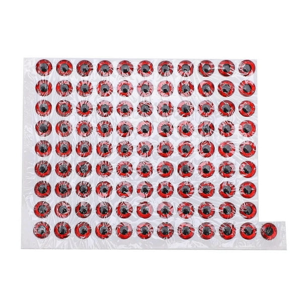 Fish Eyes Sticker Fishing Lures Eyes 3D Holographic Simulation Artificial Fishing Lure Eyes Sticker SetRed