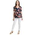 thumbnail image 6 of LaClef Women's Floral and Polka Dot Pleated Peplum V Neck Maternity Top, 6 of 6