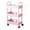 Pink, variant on Cinvoph 3-Tier Rolling Cart Organizer with Wheels Armrests All-Purpose Storage Trolley for Kitchen, Office Bedroom 9"x14"x27" Pink