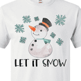 thumbnail image 4 of Inktastic Let It Snow Cute Snowman in Hat and Scarf T-Shirt, 4 of 5