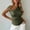 Army Green, variant on Womens Slim Fit Blouses Elegant V Neck Metal Ring Off The Shoulder Wrap Tops Short Sleeve Ruched Summer Shirts