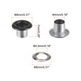 thumbnail image 2 of Unique Bargains 100 Pcs Œillets 1/6 Pouce (4mm) Trou d'Identification Métal Auto-Adhésif avec Rondelles pour Cuir Noir Mat, 2 of 7