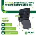 thumbnail image 2 of FCMP Outdoor Essential Living Worm Composter Bin, 4-Tray Indoor System, Black, 2 of 8