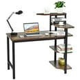 thumbnail image 1 of Costway Computer Desk Writing Study Table with Storage Shelves Home Office Rustic Brown, 1 of 10