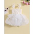 thumbnail image 4 of Kids Toddler Baby Girl Princess Dress Tulle Fairy Dress Toddler Girl Sleeveless Strap Bow Dresses Tutu Sundress Birthday Party Summer Clothes, 4 of 7