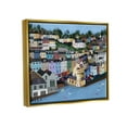 thumbnail image 3 of Stupell Industries Seaside City Neighborhood Streets Graphic Art Metallic Gold Floating Framed Canvas Print Wall Art, Design by Carla Daly, 3 of 6