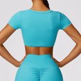thumbnail image 2 of Top deportivo para mujer, Top corto de Yoga Sexy, Top de manga corta para Fitness, camiseta de entrenamiento con aumento, Tops, ropa de gimnasio, ropa deportiva para correr, 2 of 5