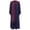 Navy Blue, variant on Women Color Block Church Clergy Dress Long Sleeve Zipper Front Choir Robe Pulpit Gown for Graduation Dark Purple XS