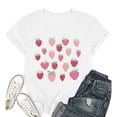 thumbnail image 5 of Trendfront Womens Strawberry Graphic Tops Crewneck Casual Short Sleeve Loose Fit Tee Trendy Fashion T Shirts Relaxed Pullover Daily Clothes, 5 of 5