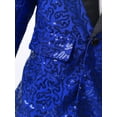 thumbnail image 6 of MSemis Kids Boys Shiny Sequin Suit Jacket Party Blazer Dance Tuxedo Costume with Hat,Size 6-16 Blue 10, 6 of 6