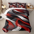 thumbnail image 2 of Homewish Red Spiral Stripes Quilt King,Aesthetic Geometric King Coverlet Set,3pcs, 2 of 7