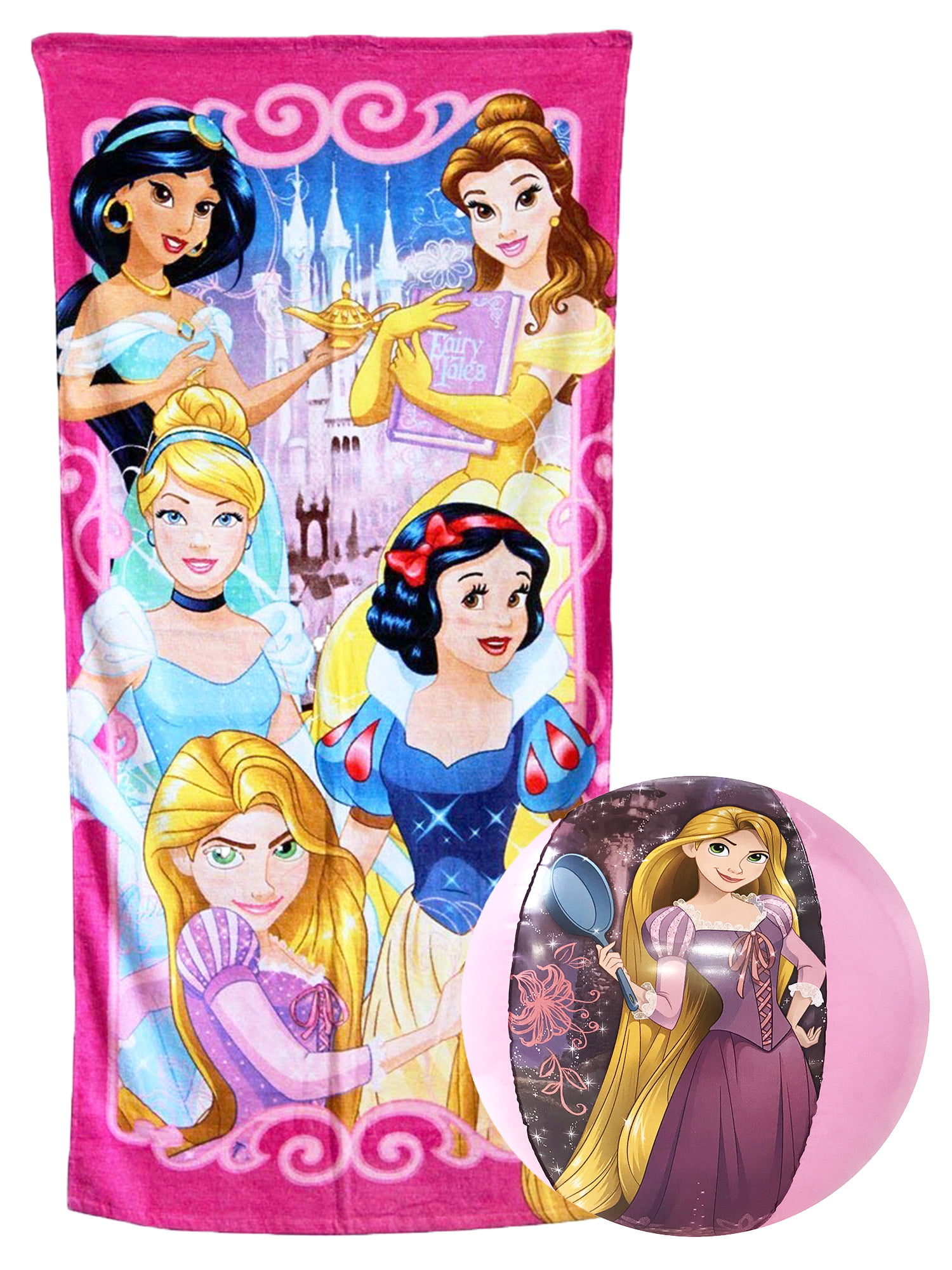 Disney Princess Cinderella Rapunzel Belle Ariel Towel 30x60 Beach BathTowel 