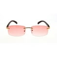 thumbnail image 2 of Slim Dean Rimless Sunglasses Rectangular Metal & Wood Art Glasses, 2 of 16
