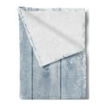 thumbnail image 2 of Winter Soft Flannel Fleece Blanket, Frozen Wooden Texture Snowflakes Rustic Inspirations Grunge Retro Designed Print, Cozy Plush for Indoor and Outdoor Use, 50" x 70", Bluegrey White, by Ambesonne, 2 of 5