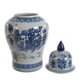thumbnail image 7 of Red Lantern 18" Ladies Blue & White Porcelain Temple Jar, 7 of 7