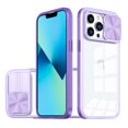 thumbnail image 1 of SaniMore Silde Camera Case for iPhone 13 Pro 6.1", Rugged PC & Soft TPU Crystal Clear [Not Yellowing Technology] Shockproof Protective Cover for iPhone 13 Pro Women Men, Purple, 1 of 7