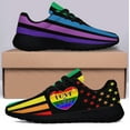 thumbnail image 3 of Rainbow Pride Shoes for Men Women, Unisex Fashion LGBT Gay Sneakers Lightweight Breathable Running Shoes Gift for Her Him Black Size 9, 3 of 7