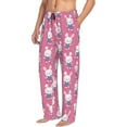 thumbnail image 6 of Logiee Rabbit Holding Flowers Print Pajama Pants for Men,Men’s Pajama Bottoms,Mens PJ Pants with Pockets & Button Fly-X-Large, 6 of 6