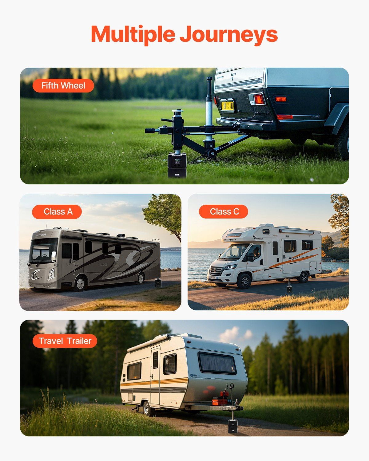 Heavy Duty 6 Inch RV Leveling Blocks 6000 lbs Capacity Trailer Jack Stands for Travel Trailers 5th Wheels Motorhomes 2 Pack