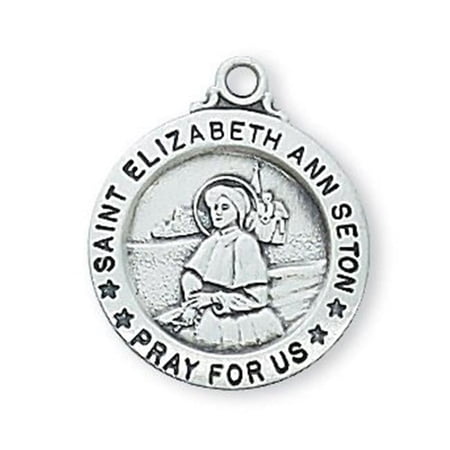 0.75 x 0.63 x 0.6 in. Sterling Silver St. Elizabeth Ann Seton Pendant