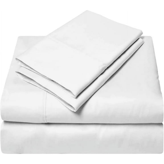 4 Piece Beed Sheet Set, 400 Thread Count, 14" Deep Pocket, 100% egyptian Cotton, Best Bed Sheet for Home - Extra Soft & Luxury - White Solid,Full Size.