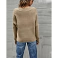 thumbnail image 4 of Solid Color Ribbed Sweater Beige Small, 4 of 6