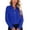 Blue, variant on Tqcoqu Women's Pearl Buckle Collared Long Sleeve Shirt, Button Down Elegant Blouse, Formal Work Tops for Office Daily Wear,Black Women's S-XXL