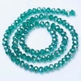 thumbnail image 2 of Electroplate Glass Beads Strands AB Color Plated Faceted Rondelle Dark Cyan 2.3~2.7x2mm Hole: 0.4mm about 150~155pcs/strand 32~33cm, 2 of 2