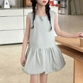 thumbnail image 7 of Girls' Sleeveless Solid Summer Dress For Girls – Lightweight Festive Party Skirt Without Sleeves, 7 of 7
