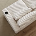 thumbnail image 6 of 126" Modular Sectional Sofa, Convertible L-Shaped Couch with Cup Holders and Charging Station, 4-Seater Comfy Cloud Couches with Movable Ottoman and 4 Waist Pillows, Beige, 6 of 9