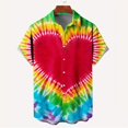 thumbnail image 1 of New Fashion Mens 3D Printed Shirt Summer Short Sleeve Single Row Button Loose Oversized Loving Heart Pattern Trend Unisex Shirts, 1 of 5