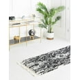 thumbnail image 2 of Rugs.com Athena Shag Collection Rug – 2' 7 x 8' 2 Runner Black And White Shag Rug Perfect For Hallways, Entryways, 2 of 8