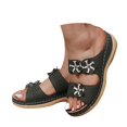 thumbnail image 3 of Slippers for Women,Trendy Slippers For Casual Wear Stylish Open Toe Design With Wedge Heel For Summer Activities Perfectly Paired,Womens Slippers,Army Green,5.5, 3 of 7