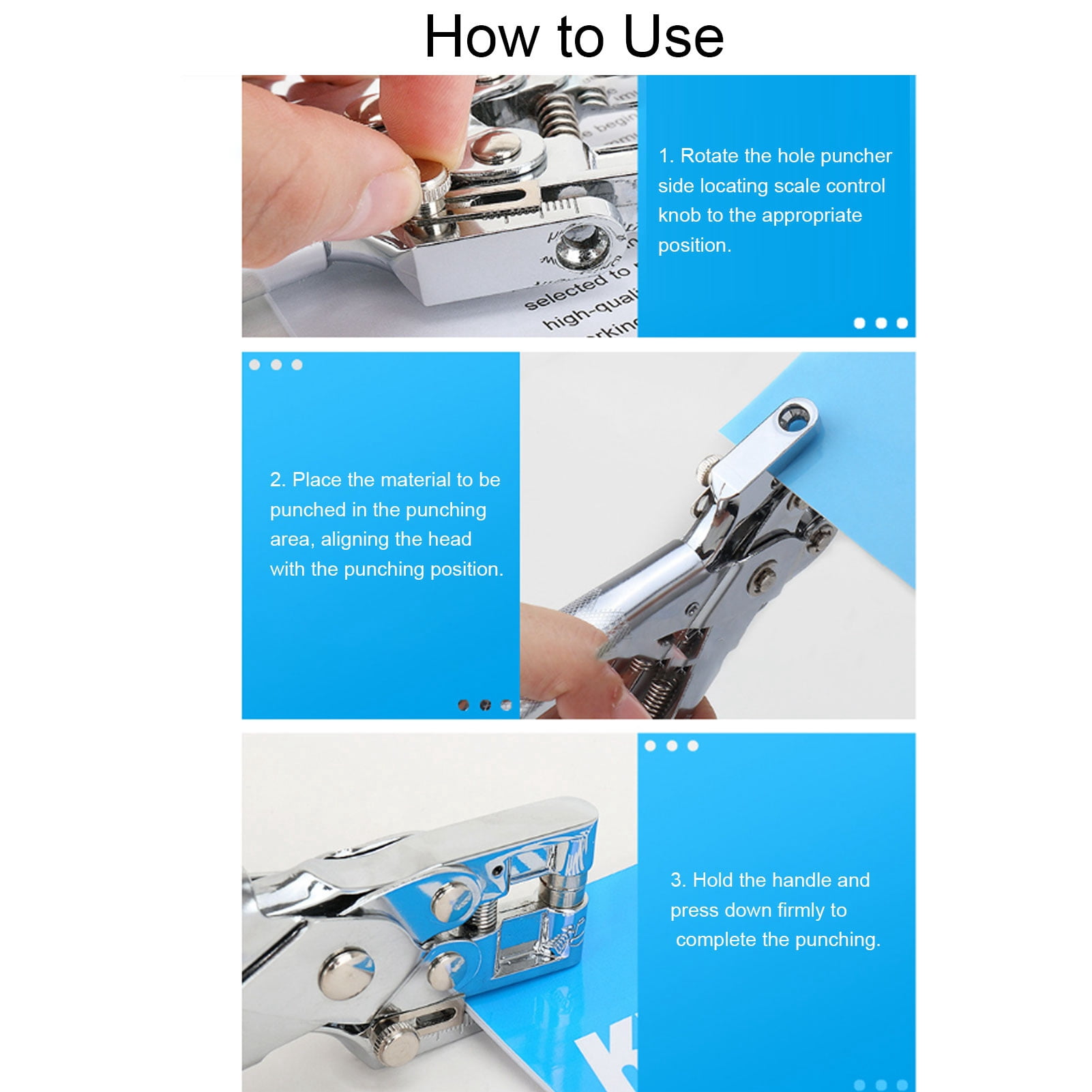 YAHHU 5mm Eyelet Hole Puncher Labor Saving Manual Grommet Pliers Punching Tool, Heavy Duty 30 Sheets Capacity For A4 Paper, Leather, Belts, And Crafts