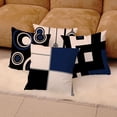 thumbnail image 6 of Dark Blue Geometric Pillow Covers 18x18 Set of 4, Decorative Couch Throw Pillow Cover for Sofa Bedroom,Linen Farmhouse Cushion Case Outdoor Home Decoration, 6 of 6