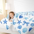 thumbnail image 3 of Erosebridal Teens Princess Ribbon Bowtie Bedding Comforter Set 7 Pieces,Girls Blue Sea Starfish Seashell Full Bedding Set,Ultra Soft Home Decor, 3 of 6