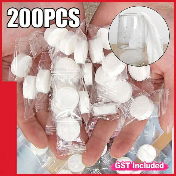 200 Pack Disposable Compressed Cotton Face Towels for Travel - Soft